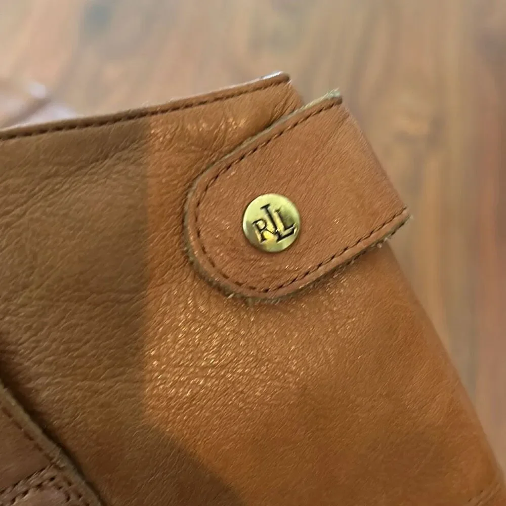 Ralph Lauren Tan Brown Jenessa Leather boots size 6 riding boots